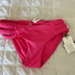 Vitamin A Chloe triple braid hot pink bikini bottom